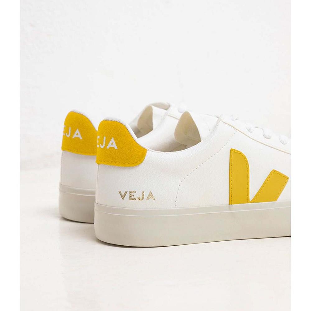 Veja CAMPO CHROMEFREE Men's Low Tops Sneakers White/Yellow | NZ 205HAP